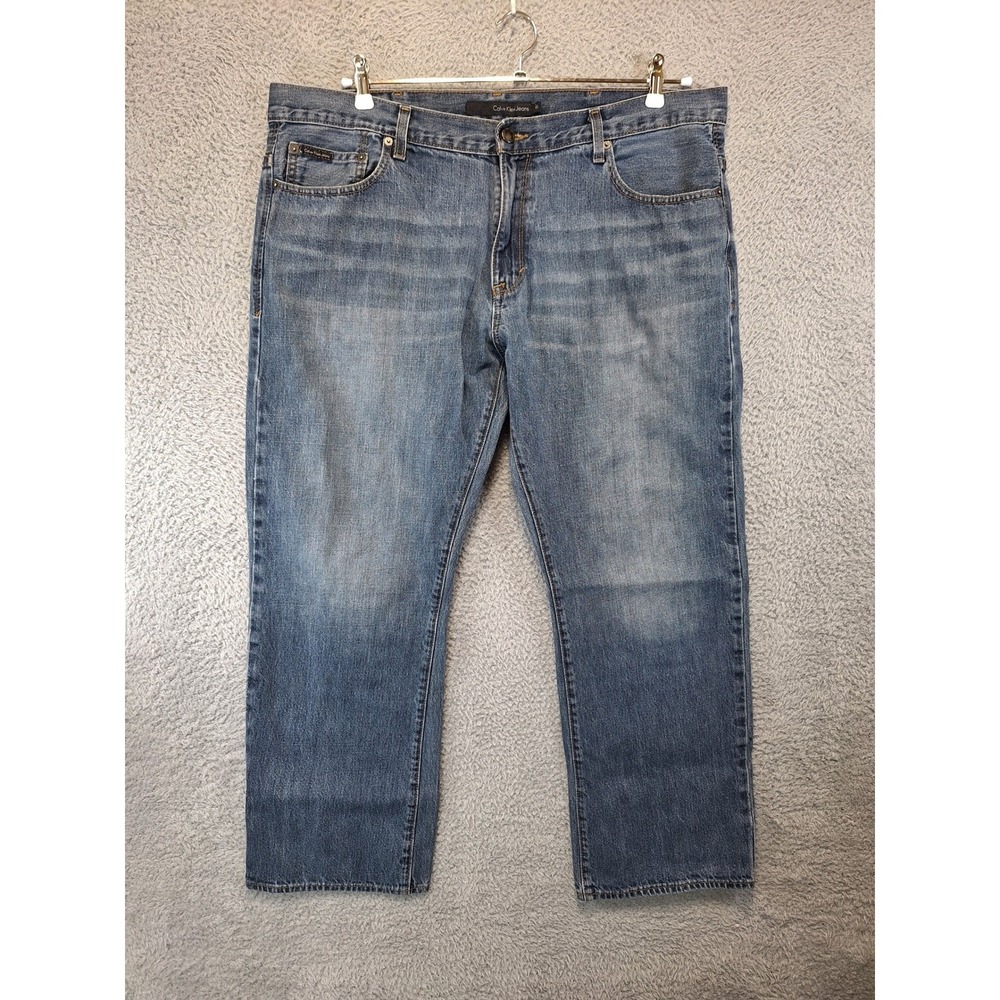Calvin Klein Bootcut Jeans Mens Size 40 (Fits 41x30) Medium Wash Casual Cotton
